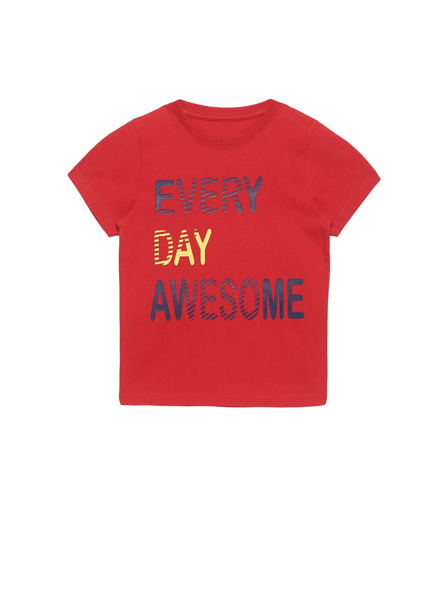 Plum Tree Kids Red & Grey Printed T-Shirt (Pack Of 2)