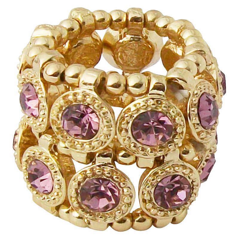 Zirconite Stretch Ring with Crystals - Lavender