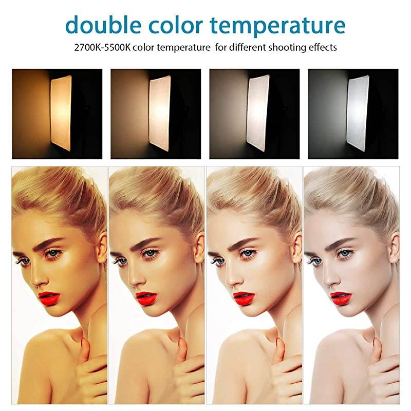 Studio Photography Softbox LED Light Kit Including 20X28 Inches Softboxes 45W BiColor Temperature 2700K5500K Dimmable LED Lights 2 Meters Light Stands Carry Bag