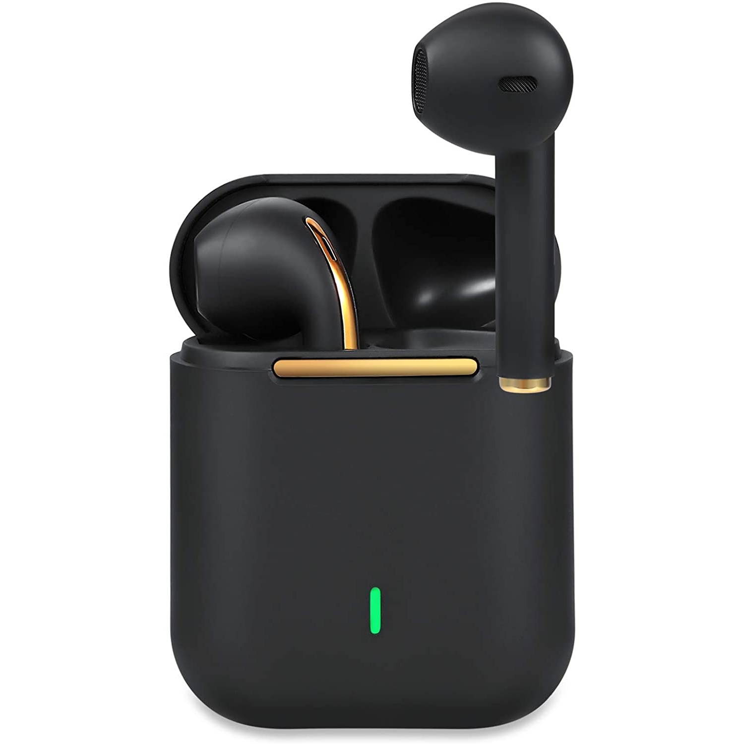 Dartwood True Wireless Earbuds - Portable Splashproof Headphones with Bluetooth Connectivity, Immersive Sound, Mic and Volume Control (Black)