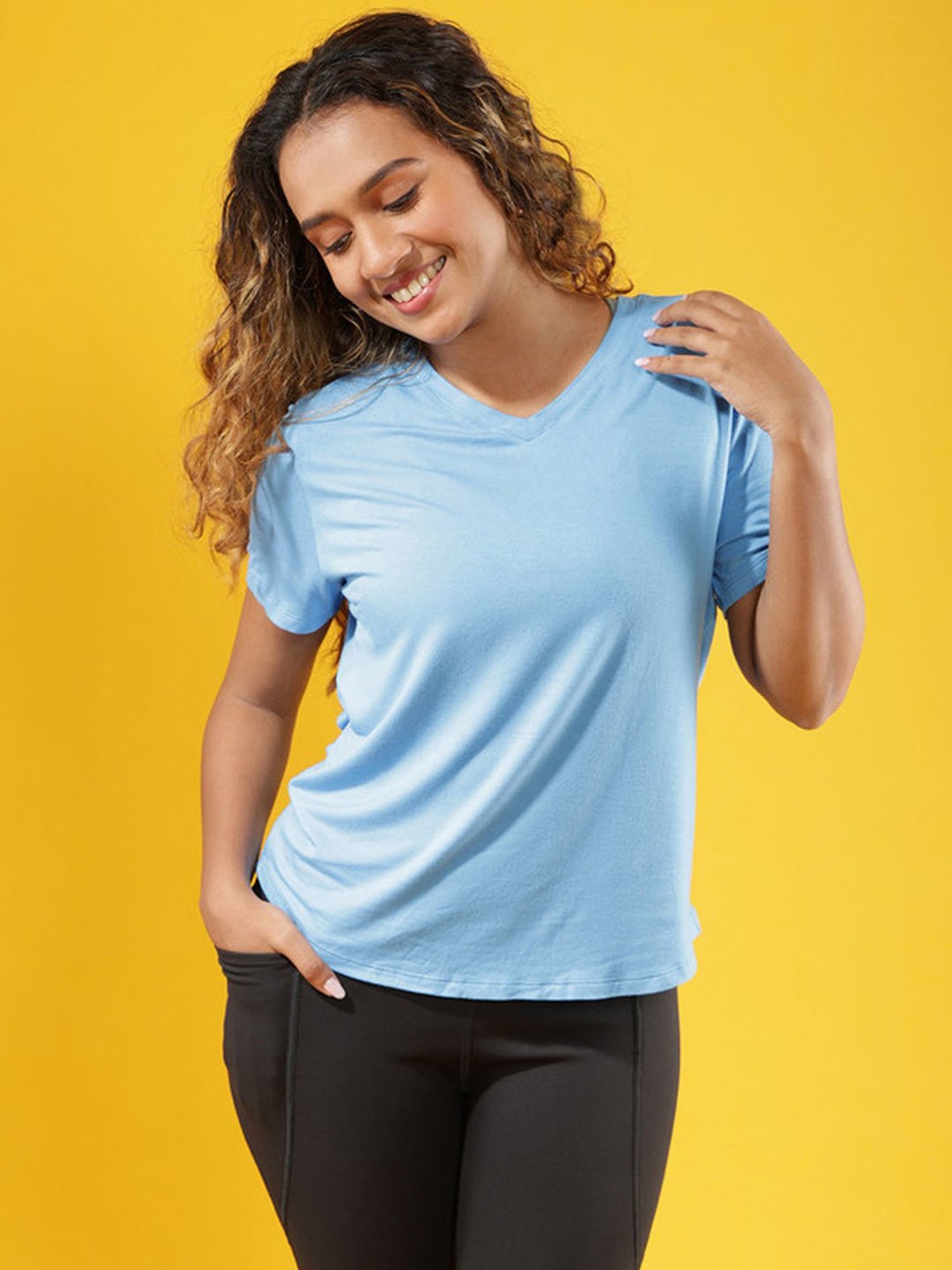 BlissClub Blue Fit-Me-Right Tees - Hourglass Shaped