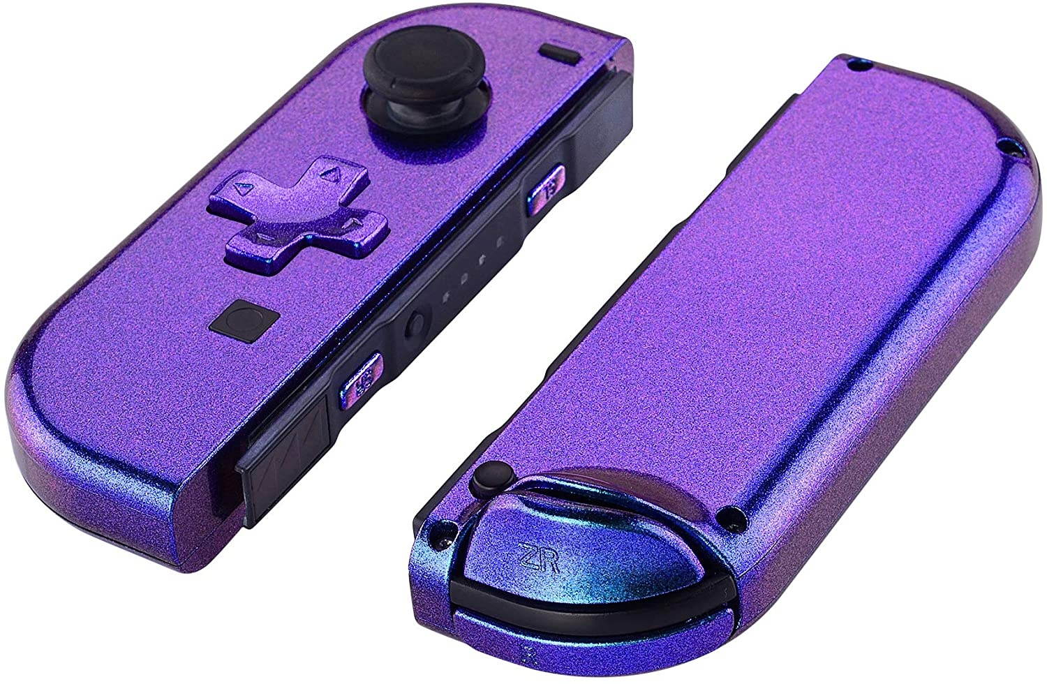 eXtremeRate Chameleon Purple Blue Joycon Handheld Controller Housing (D-Pad Version) with Full Set Buttons, DIY Replacement Shell Case for Nintendo Switch Joy-Con &ndash; Console Shell NOT Included