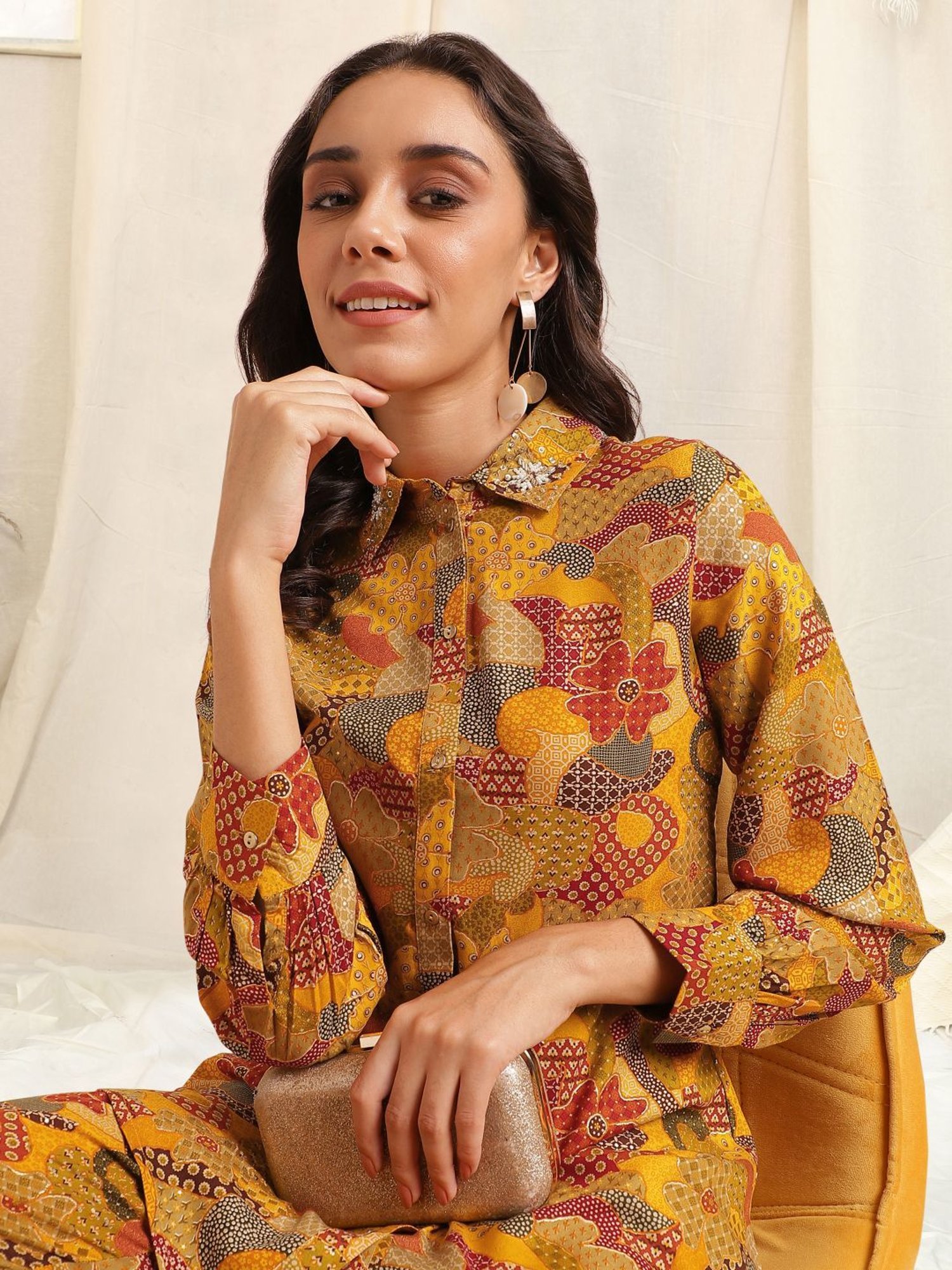 MIRCHI FASHION Brown Printed Shirt Pant Set