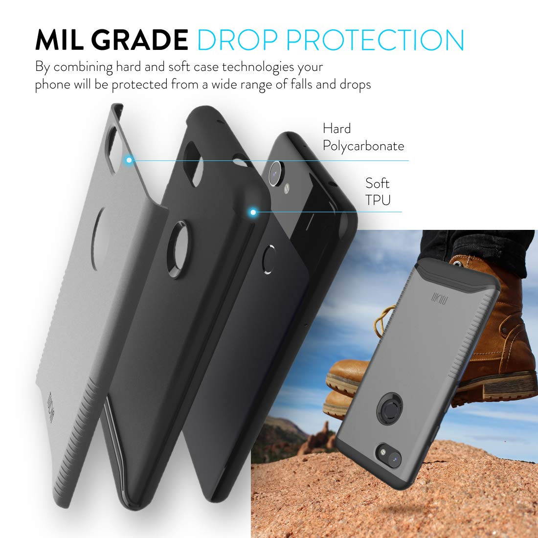 Google Pixel 3a (2019) Case, TUDIA [MERGE Series] Extreme Dual Layer Slim Precise Cutouts Phone Case For Google Pixel 3a [NOT Compatible with Pixel 3a XL Version] (Metallic Slate)