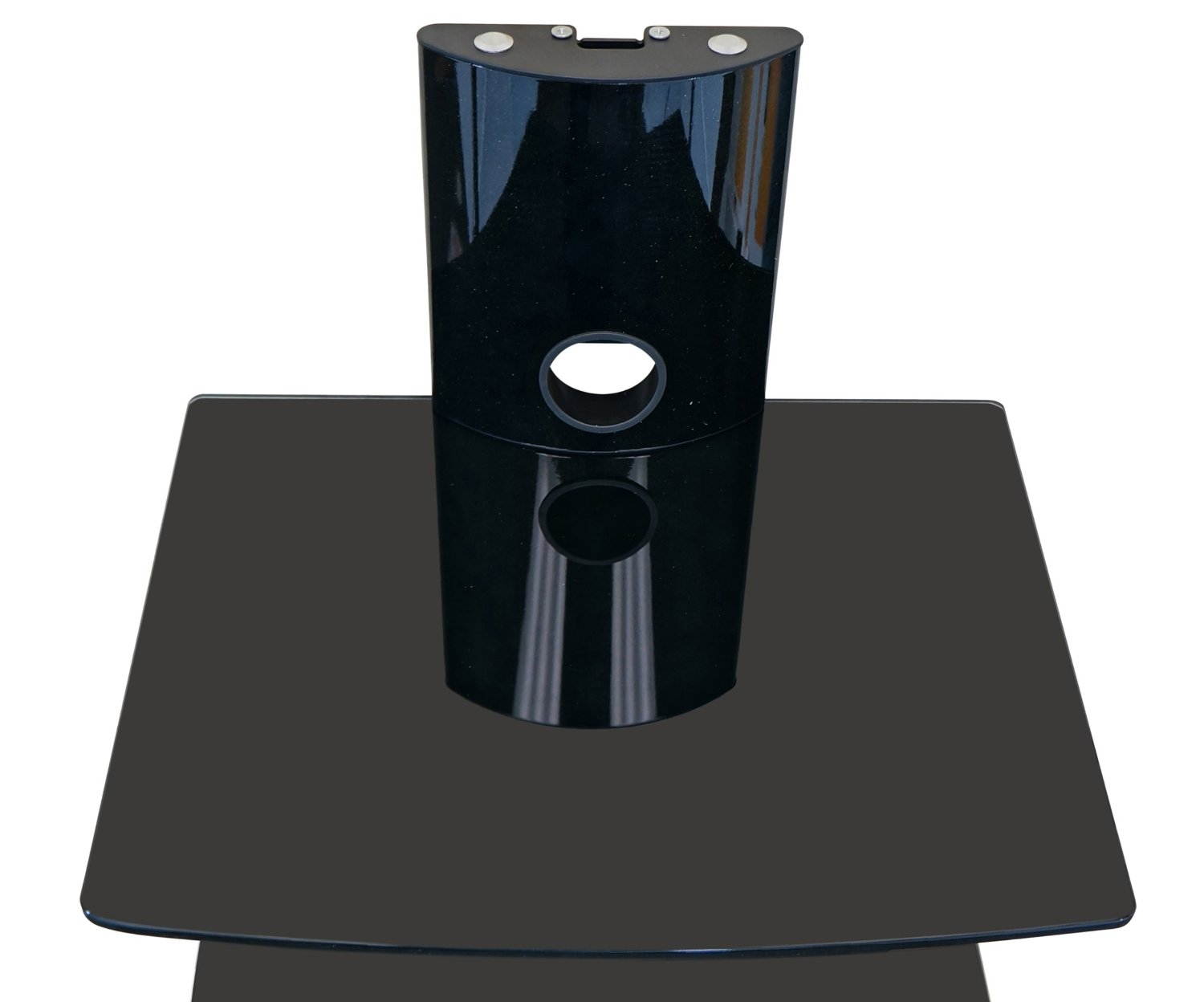 Mount-It! Floating Wall Mounted Shelf | 44 lbs Weight Capacity | 2 Shelves Tinted Tempered Glass | Black