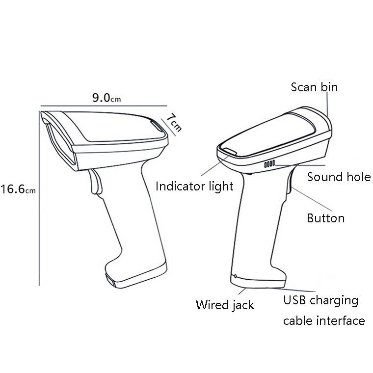 Deli Wired And Wireless Scanner Drugstore Supermarket Catering Logistics Cash Register Scanner,