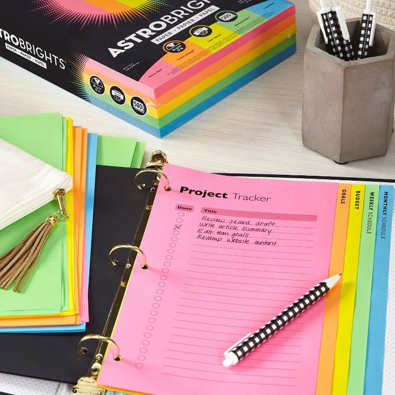 500 Sheets Printer Paper 8.5"x11" Cheerful - Astrobrights