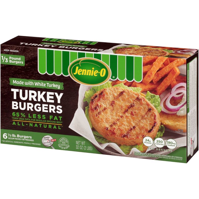 Jennie-O All-Natural White Turkey Burgers - 32oz/6ct