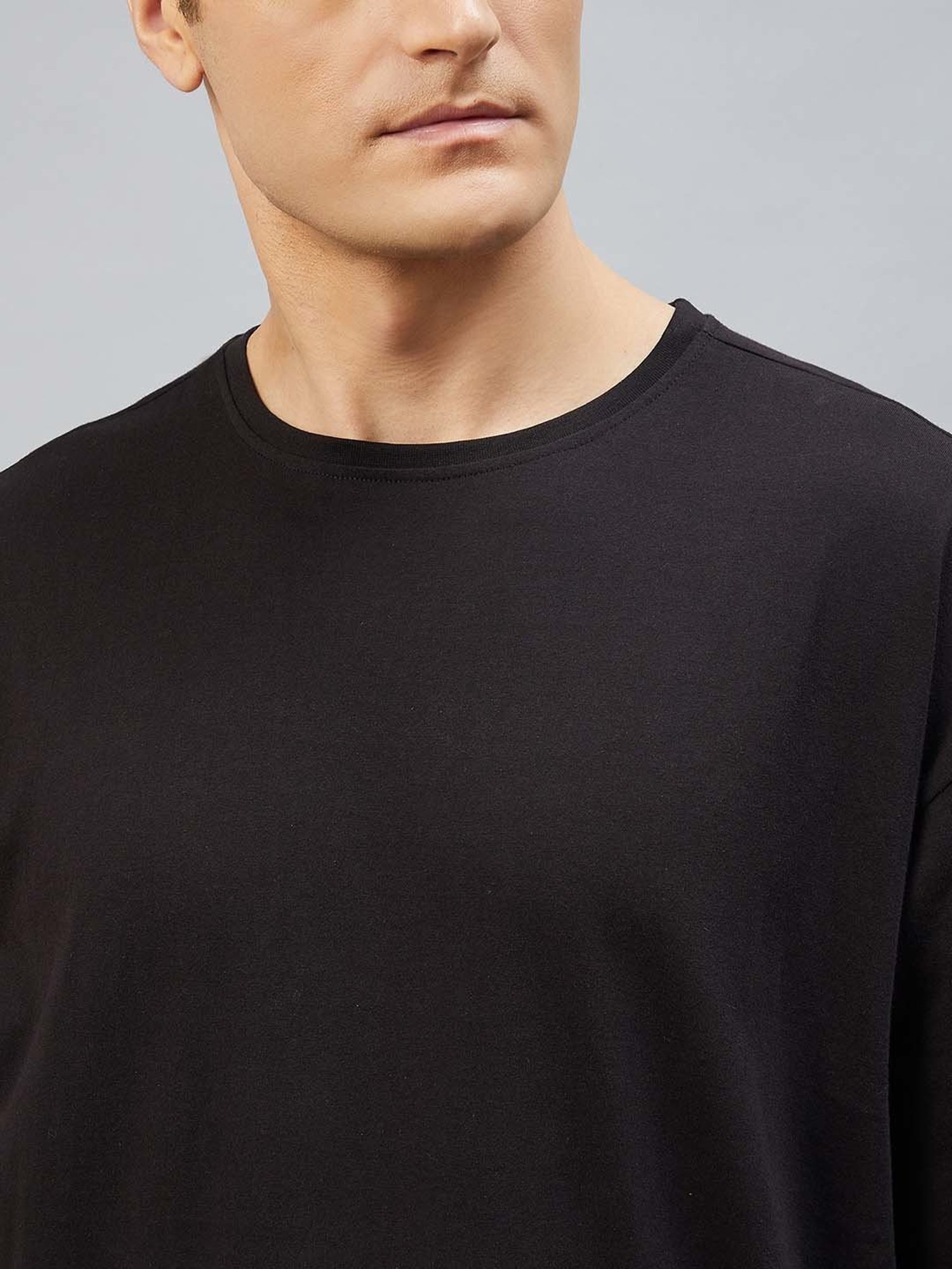 CHIMPAAANZEE Black Loose Fit Oversized Crew T-Shirt
