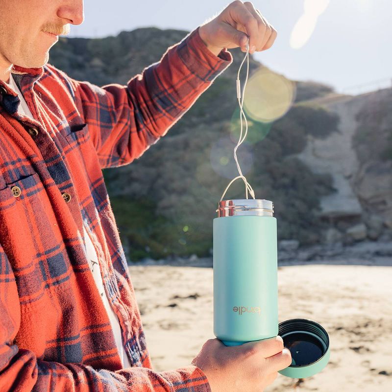 Bindle Bottle 24oz Double Walled; Vacuum Insulated Stainless Steel Bottle with Integrated Storage Compartment Glacier