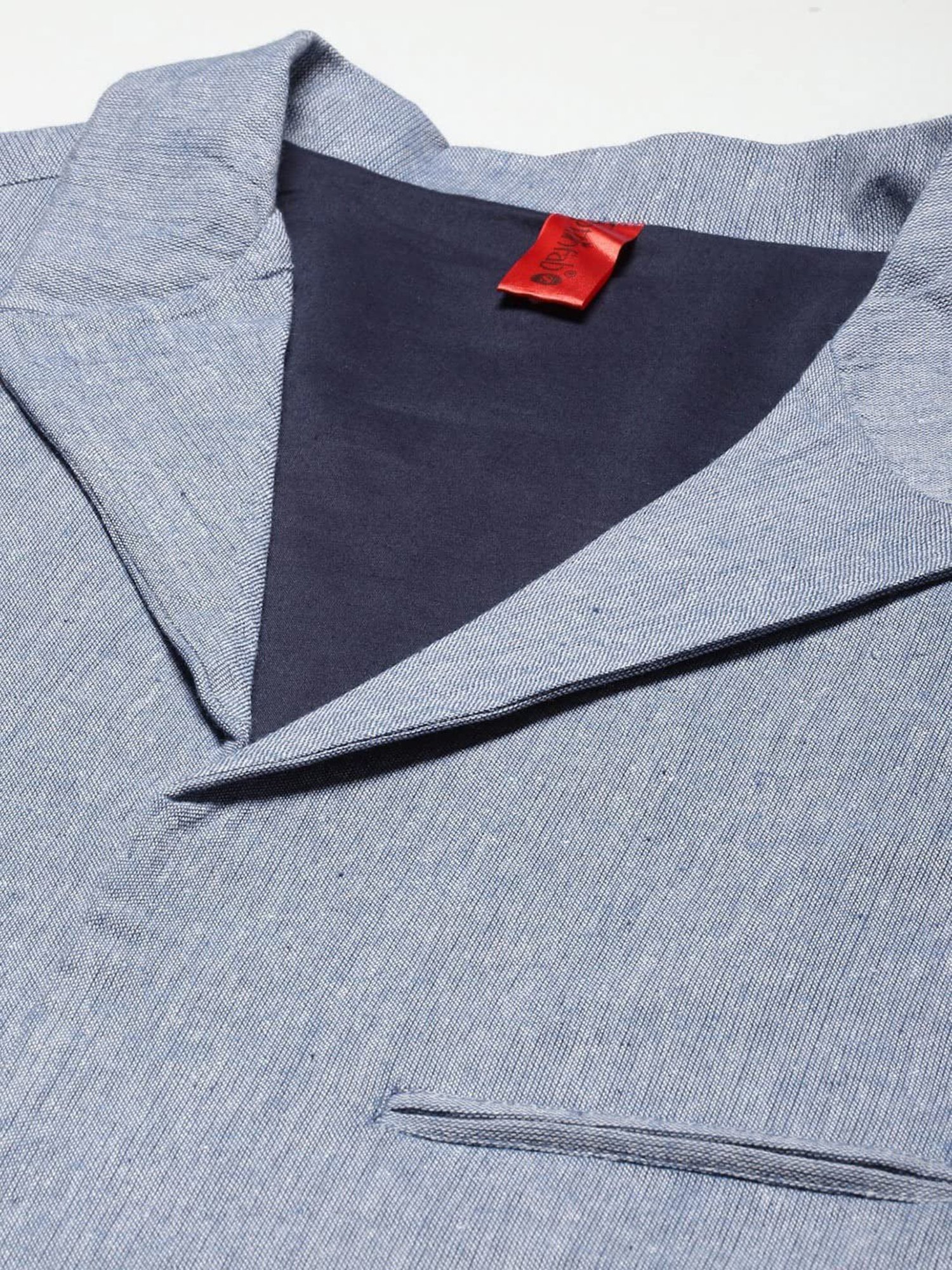 Cottinfab Sky Blue Cotton Regular Fit Blazer