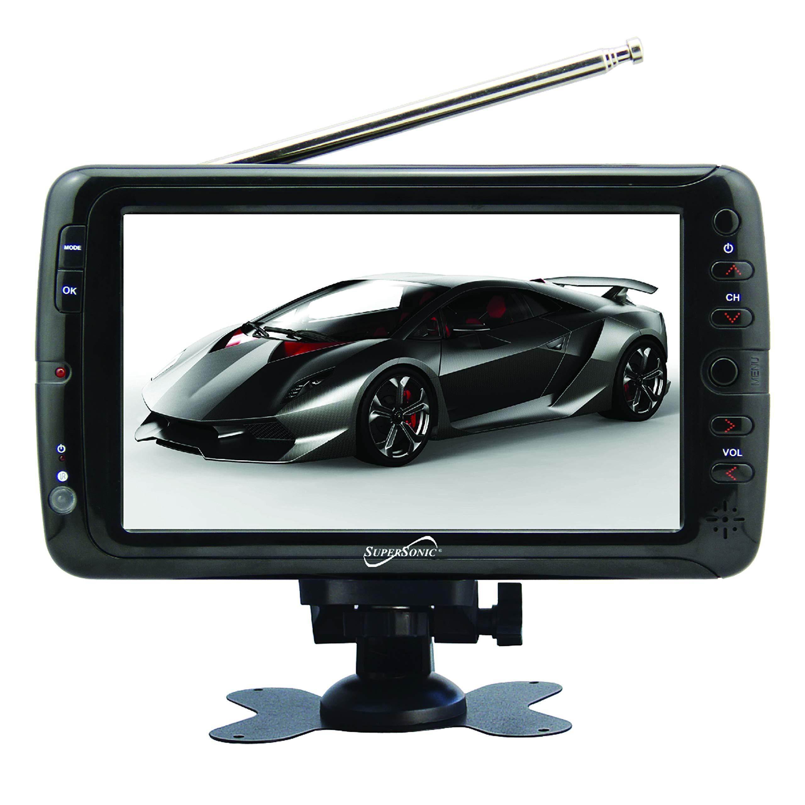 SuperSonic Portable Widescreen LCD Display with Digital TV Tuner, USB/SD Inputs and AC/DC Compatible for RVs, 7-Inch