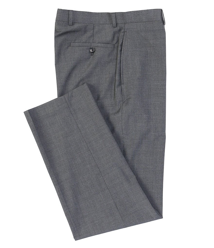 Ralph Ralph Lauren Flat-Front Relaxed-Fit Tonal-Plaid Dress Pants