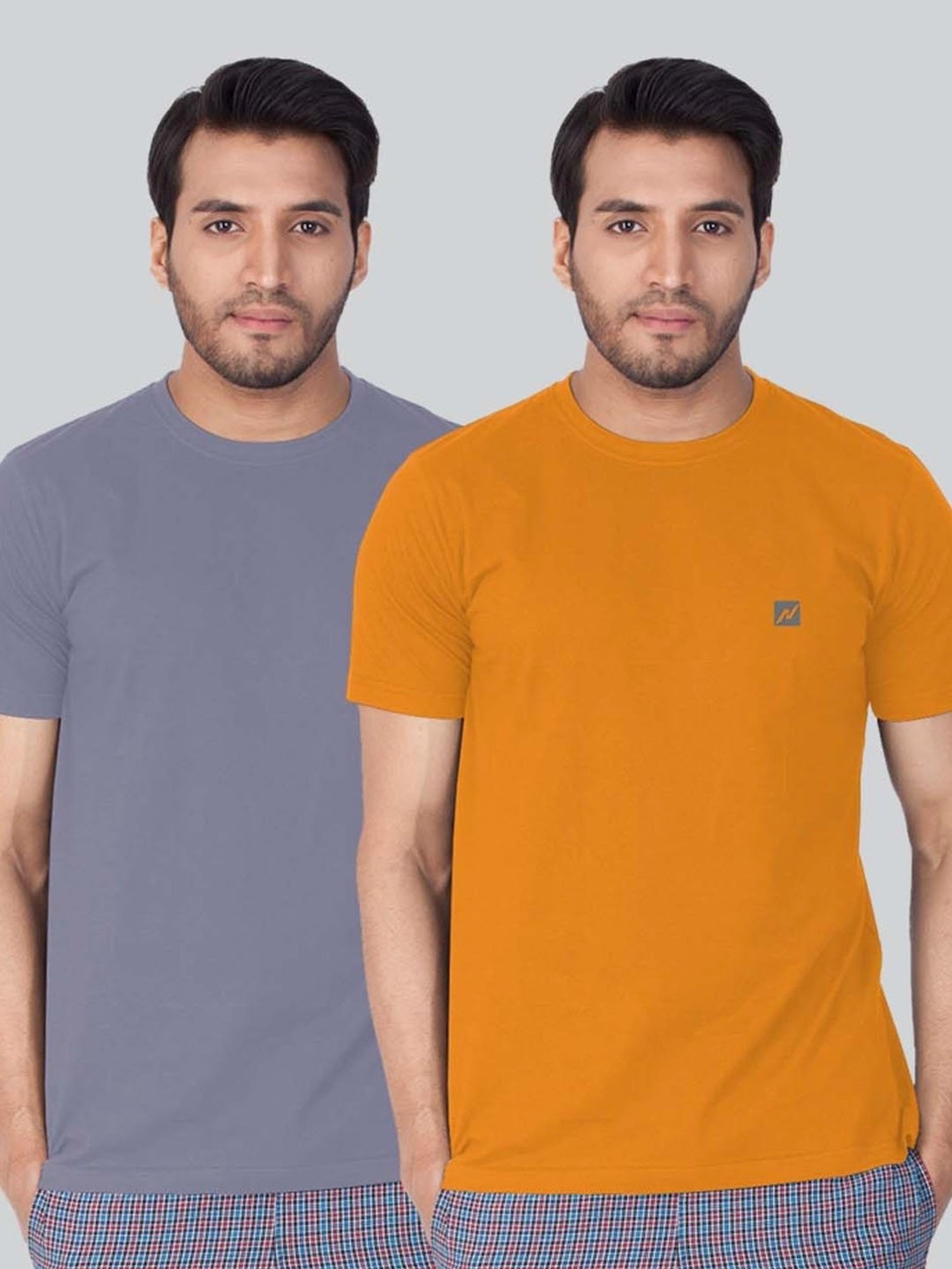 Lux Nitro Purple & Orange Regular Fit T-Shirt Pack of - 2