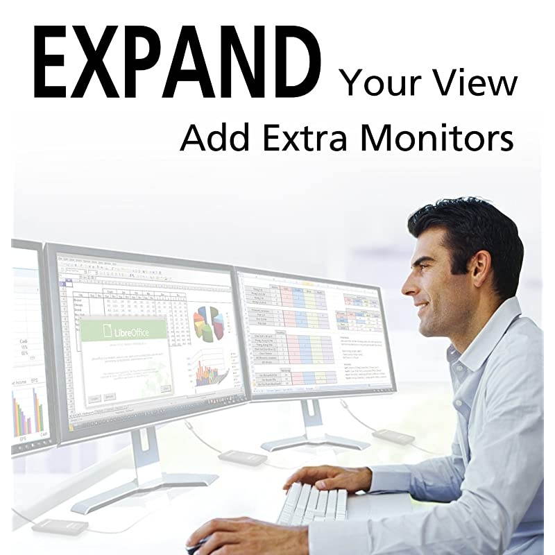 BVU195 USB 2.0 to VGA/DVI/HDMI Video Graphics Adapter up to 2048x1152 / 1920x1080 - Windows 10, 8.1, 8, 7, XP, MAC OS and Android 5.0 and Higher