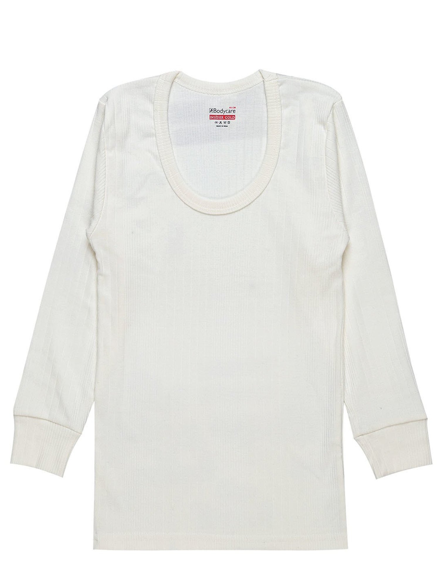 Bodycare Kids White Solid Full Sleeves Thermal Top