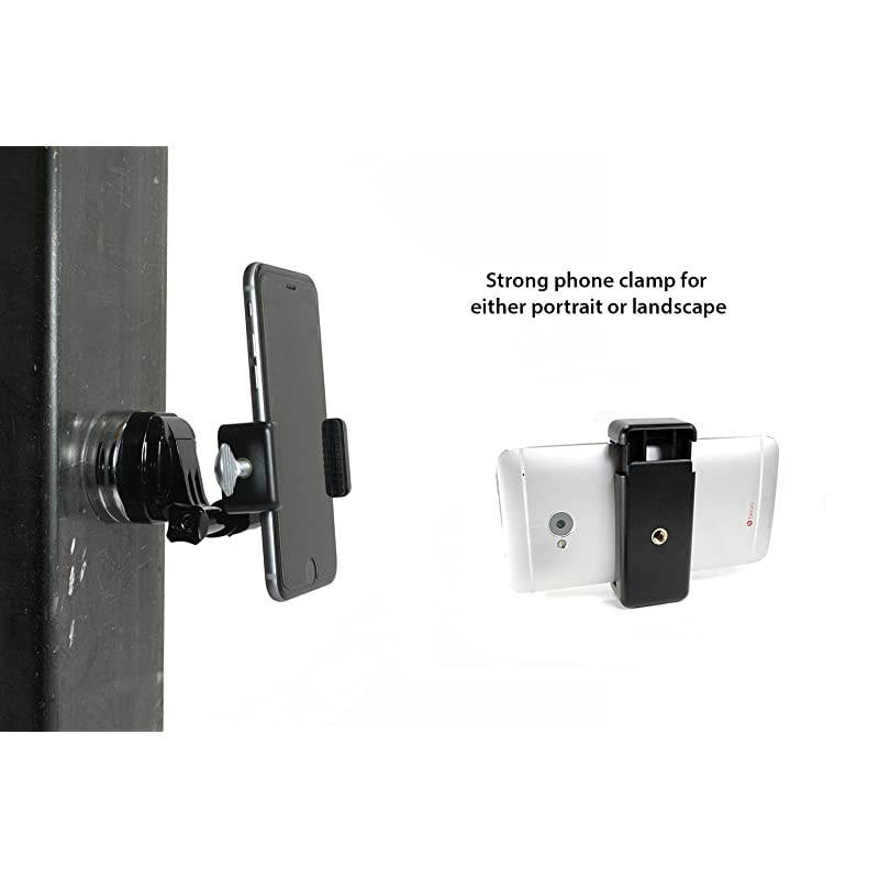 Chrome Plated Magnetic Camera Phone Mount wQuick Clip for Sports Camera or Phone Great for Video Pictures Livestreaming or WOD Lg Clip Magnet