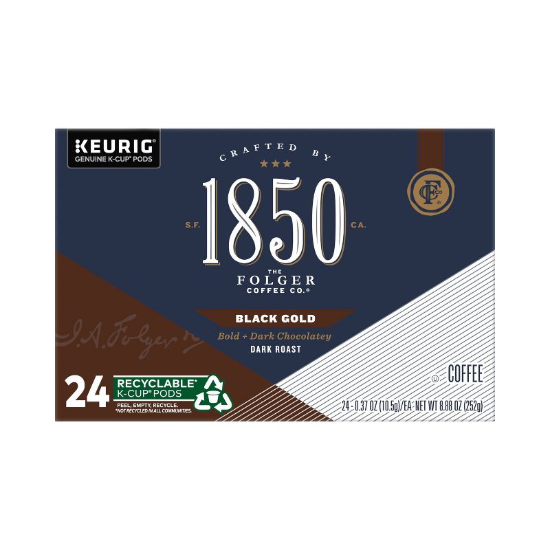 Folgers 1850 Black Gold Dark Roast Coffee - Keurig  K-Cup Pods - 24ct