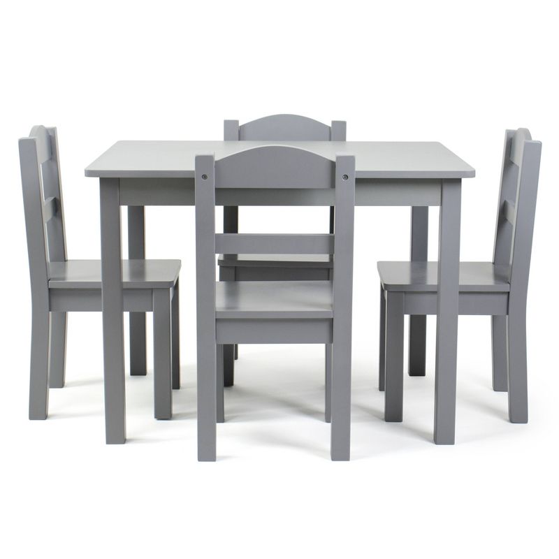 5pc Camden Kids' Wooden Table and Chair Set Gray - Humble Crew