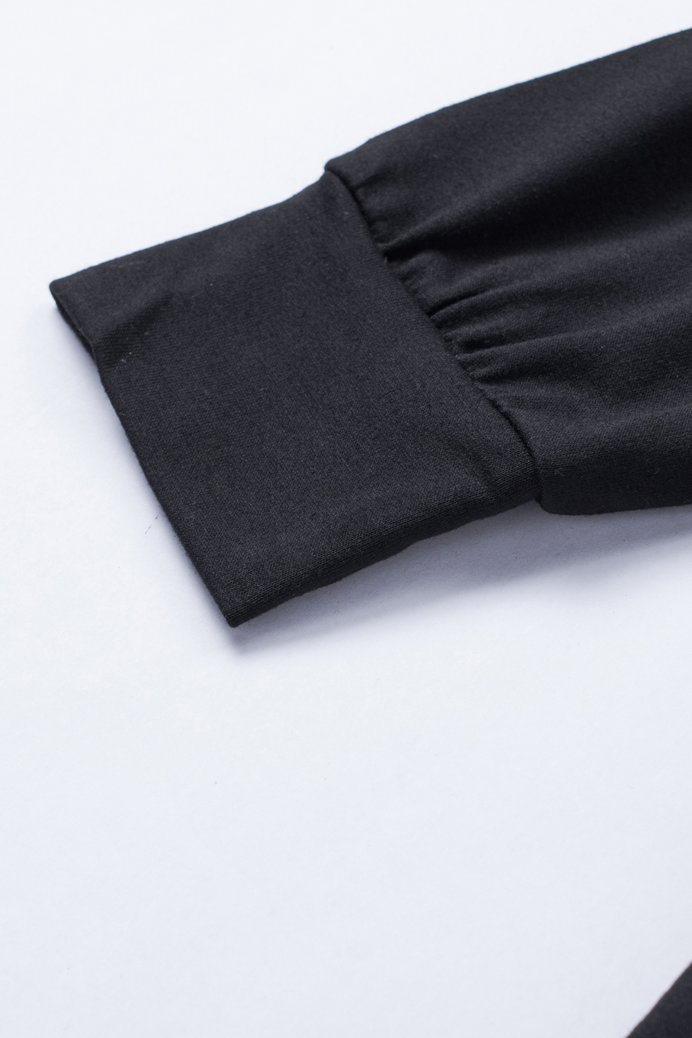 Blank Sweatshirt - Black Plaid Leopard Print Patchwork Long Sleeve Top Customized