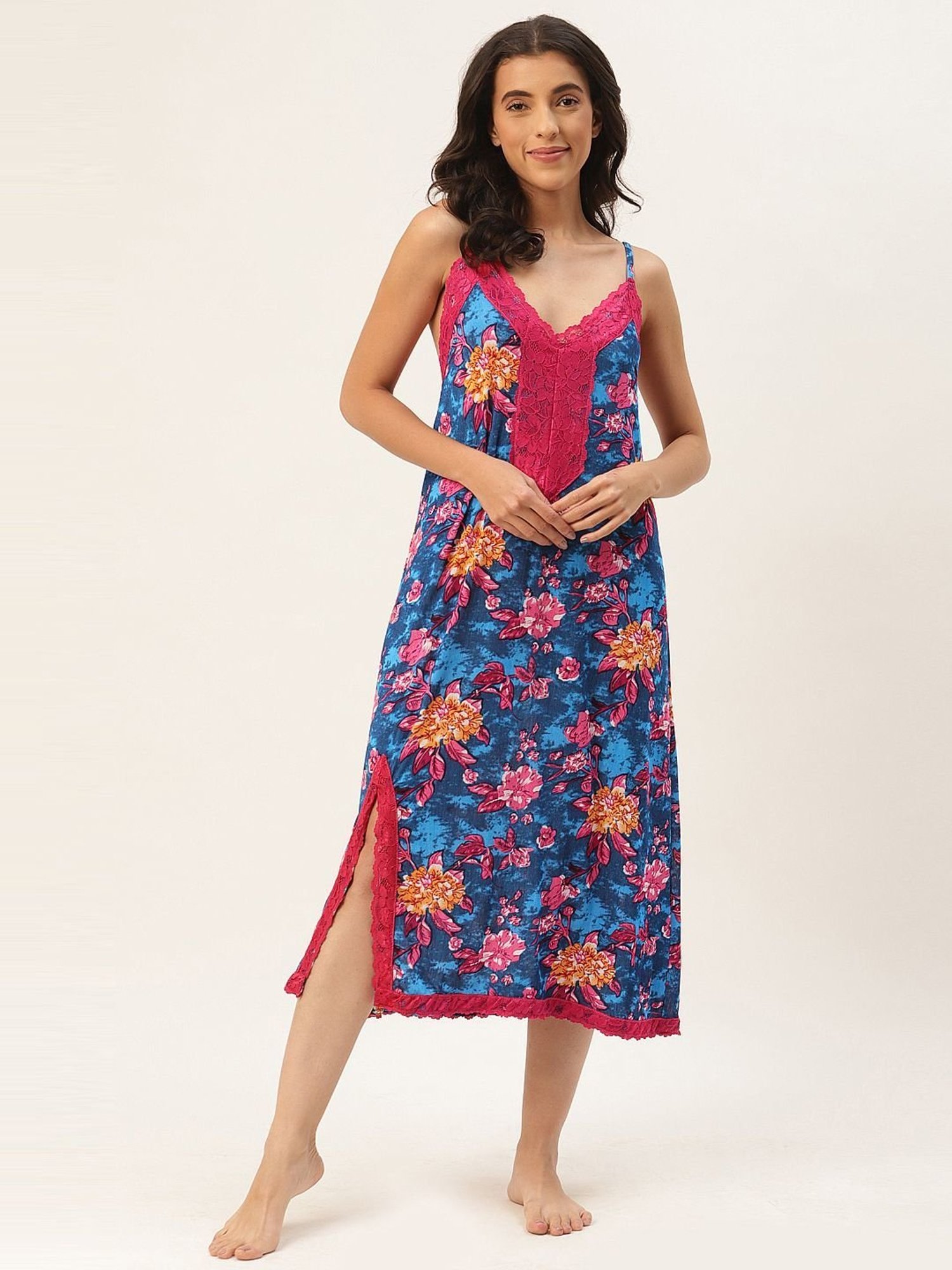 Ms.Lingies Blue Printed Nighty