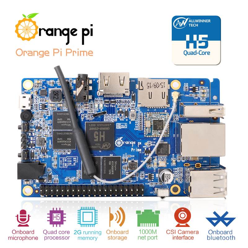 Orange Pi Prime: Development Board H5 Quad-core Support linux and android Beyond Raspberry Pi 2 Wholesale is available