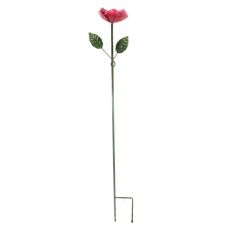 Home & Garden 36.0" Fuchsia Rose Stake Yard Decor Poke Flower Direct Designs International  -  Decorative Garden Stakes