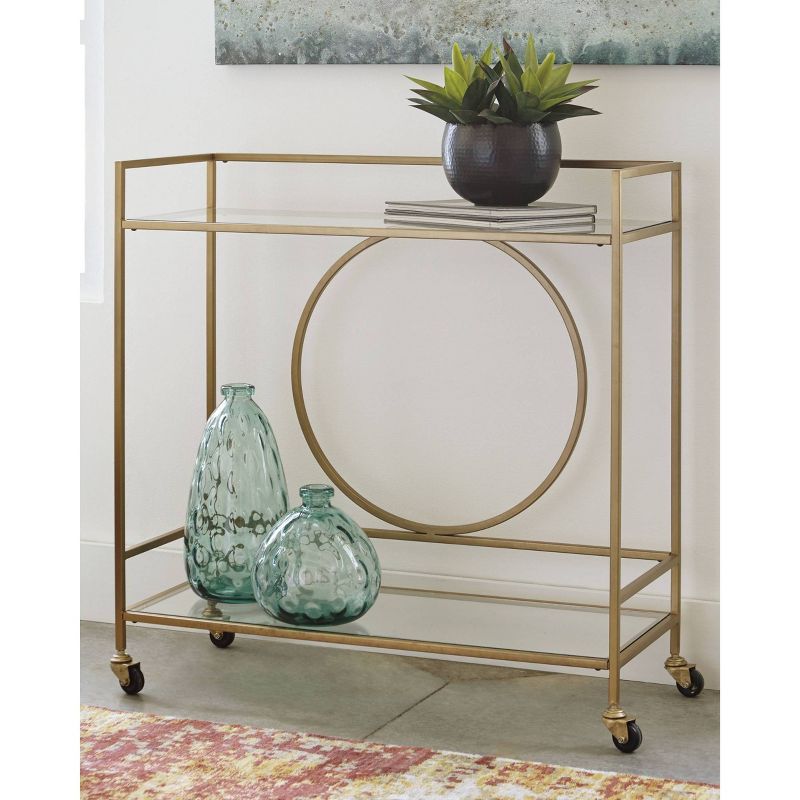 Flash Furniture Castleberry Rustic Wood Grain and Iron Kitchen Serving and Bar Cart