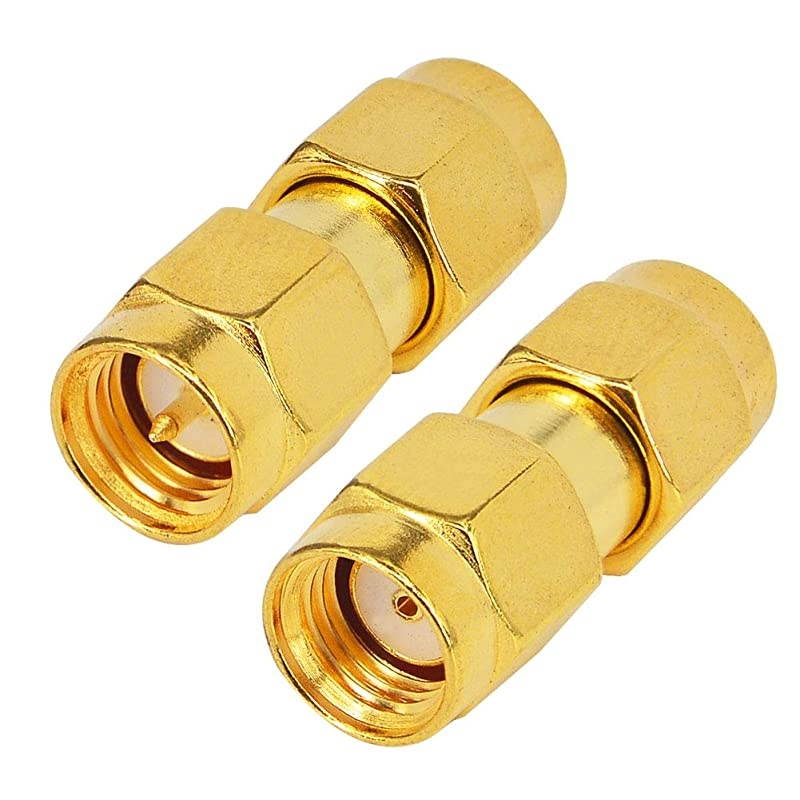 Coaxial Adapter SMA Male to RP SMA Male Female Pin Jumper Cable Connector for Audio FPV Antennas Radio Video Mobile Pack of 2