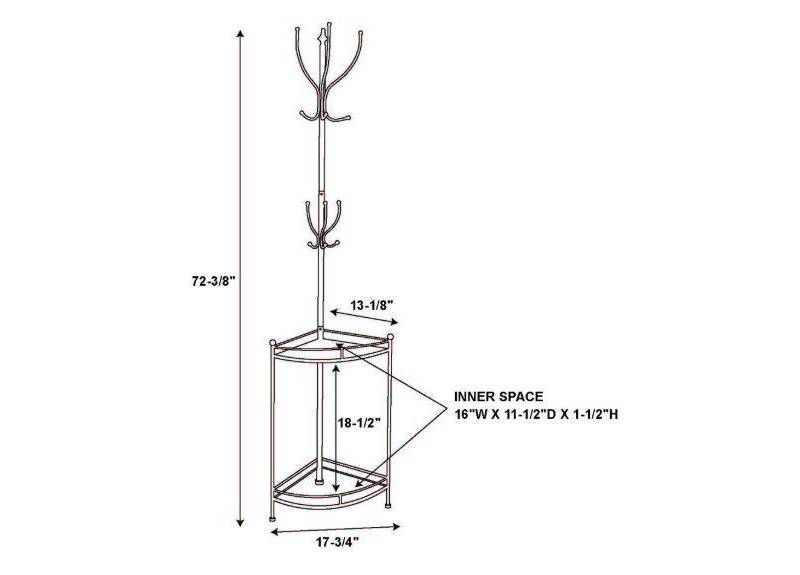 Corner Metal and Wood Coat Rack Brown - Linon
