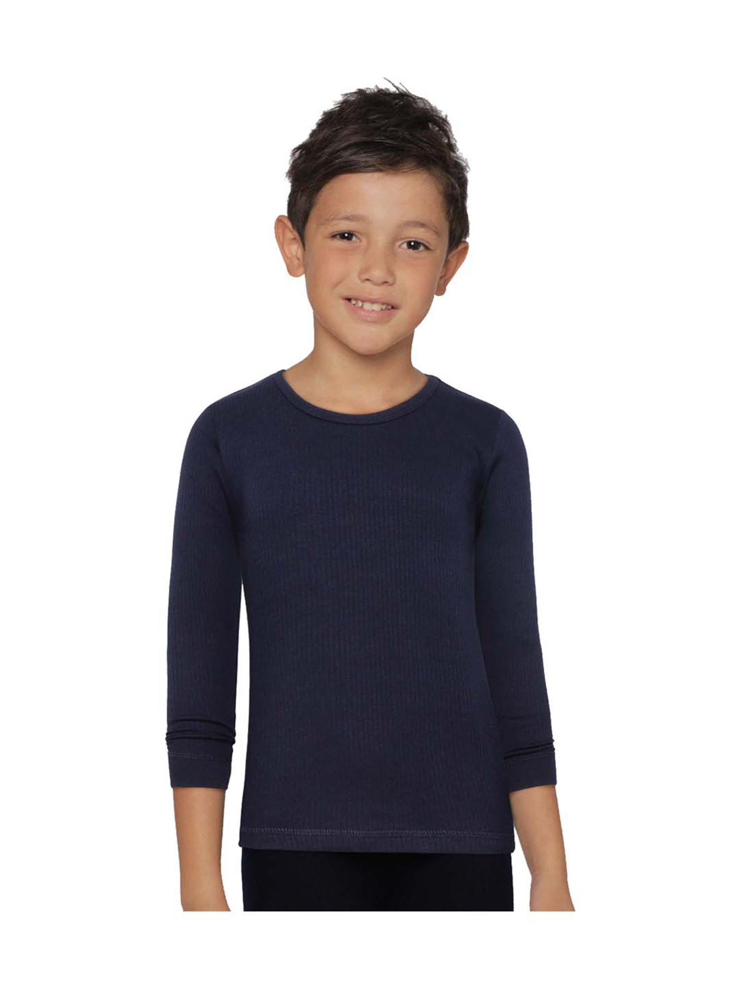 Kanvin Kids Navy Regular Fit Thermal Tops - Set of 2