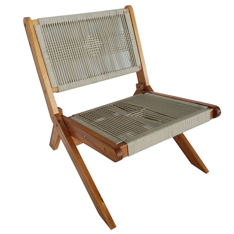 Acacia 3pc Outdoor Conversation Set with Folding Seating - Caramel - TK Classics