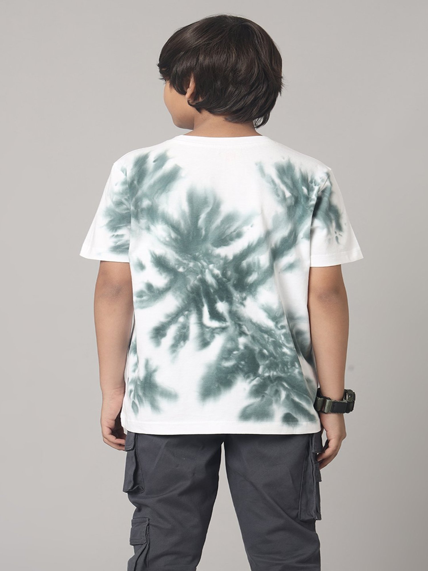Under Fourteen Only Kids Green Printed T-Shirt