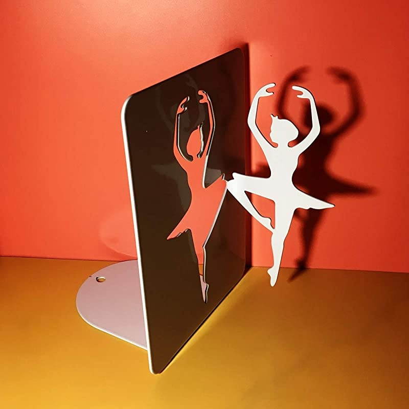 Decorative Bookends - Black Owl Farmhouse Decor - Geometric Metal Bookend - Book Ends for Heavy Books - Office Desk Organizer Book Holders (Black)