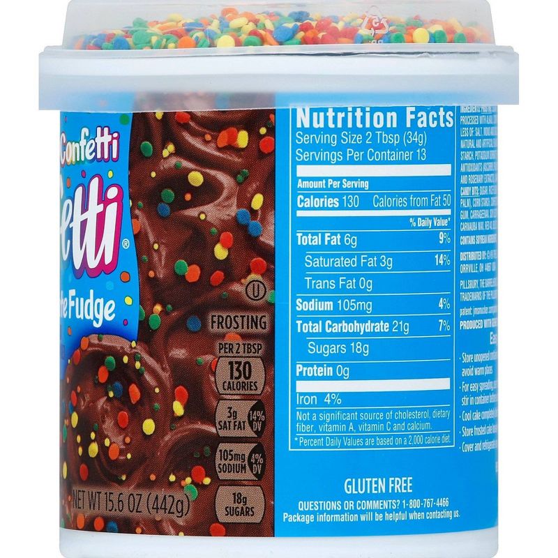 Pillsbury Confetti Funfetti Chocolate Fudge Flavored Frosting - 15.6oz