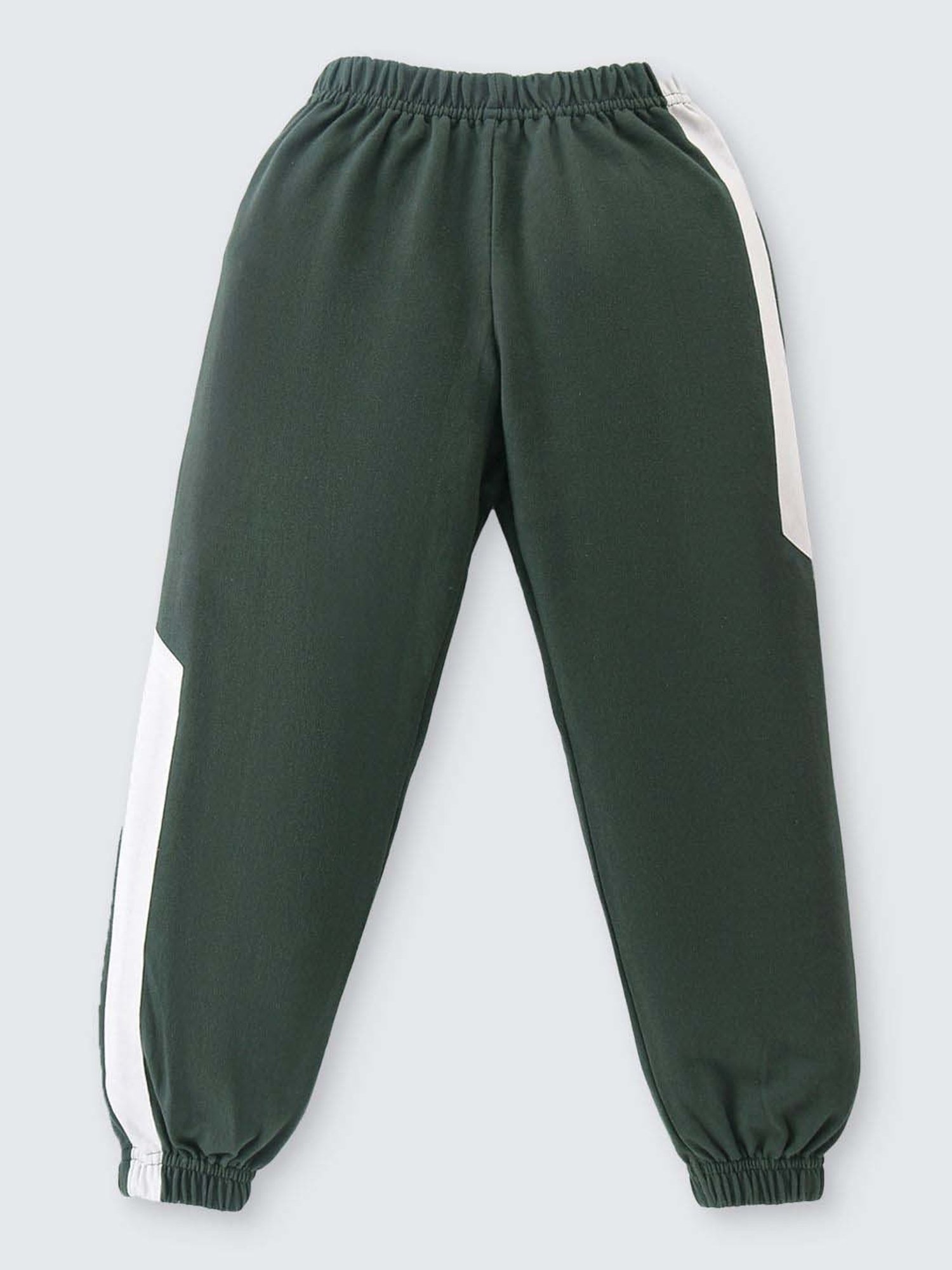 Nite Flite Boys Olive Green Cotton Printed Top and Joggers