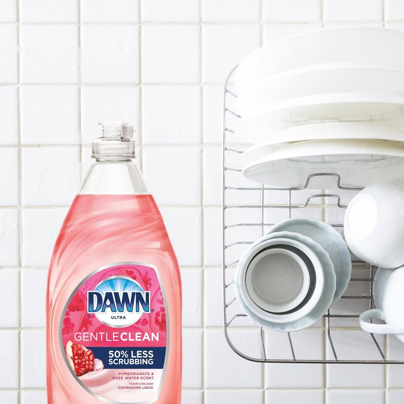 Dawn Ultra Gentle Clean Dishwashing Liquid Dish Soap, Pomegranate & Rose Water Scent - 24 fl oz