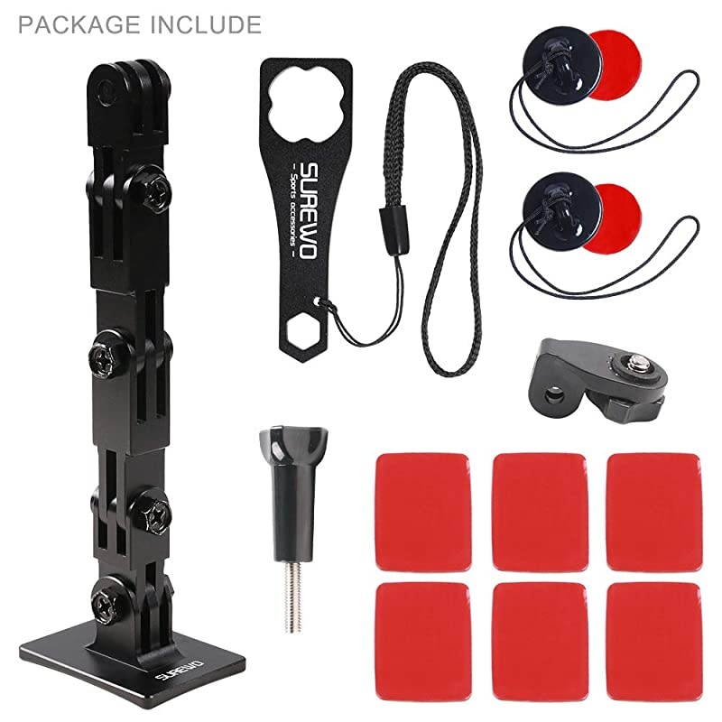 Aluminum Motorcycle Helmet Chin Mount Compatible with GoPro Hero 9/8/7/(2018)/6/5 Black 4 Session 3+,DJI Osmo Action,Insta360 ONE R/AKASO/Crosstour,and More