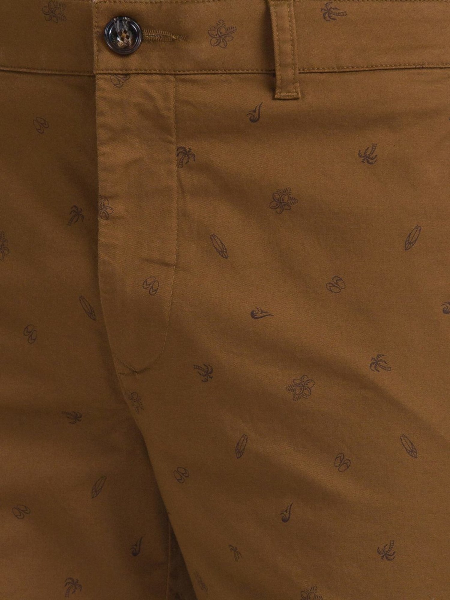 ColorPlus Brown Contemporary Fit Printed Shorts