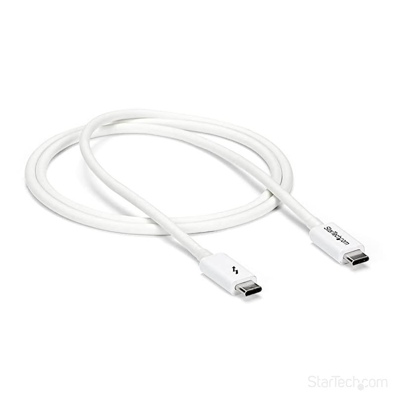 com 20Gbps Thunderbolt 3 Cable 33ft1m White 4k 60Hz Certified TB3 USBC to USBC Charger Cord w 100W Power Delivery TBLT3MM1MW20Gbps White