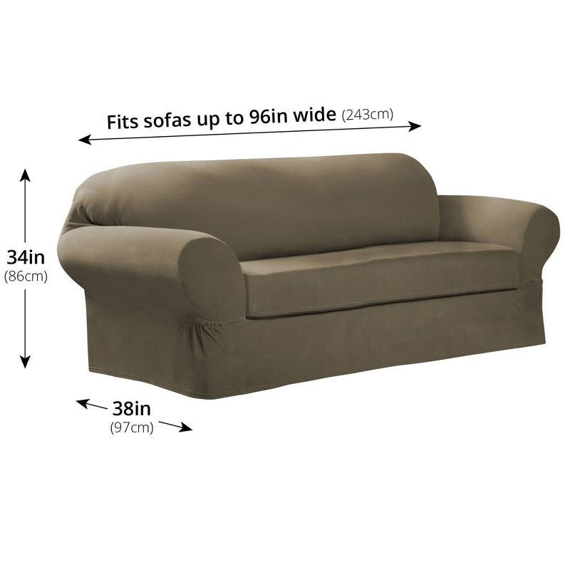 2pc Collin Sofa Stretch Slipcover Moss - Zenna Home