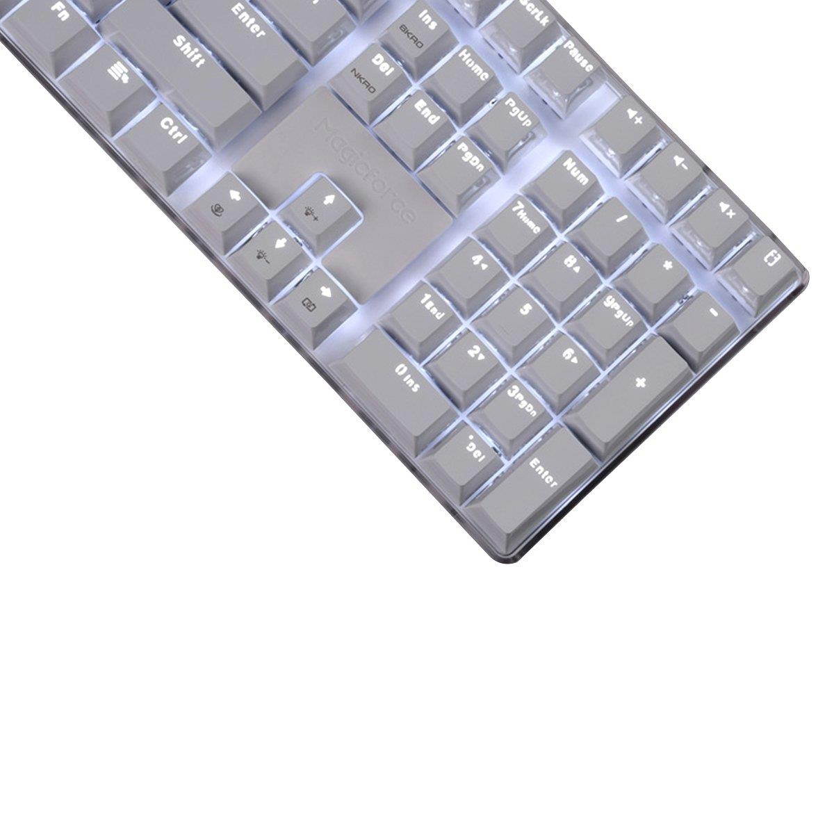 Qisan Mechanical Keyboard Gaming Keyboard Cherry MX Blue Switch Wired Keyboard Backlight keyboard 108 Keys Keyboard White Magicforce