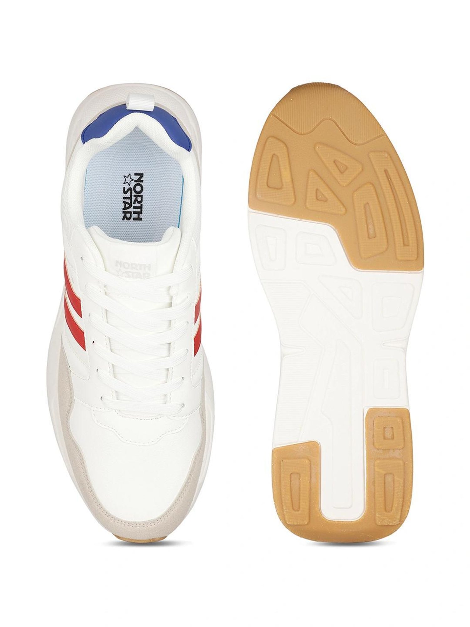 North Star by Bata Men's SILCE White Running Shoes