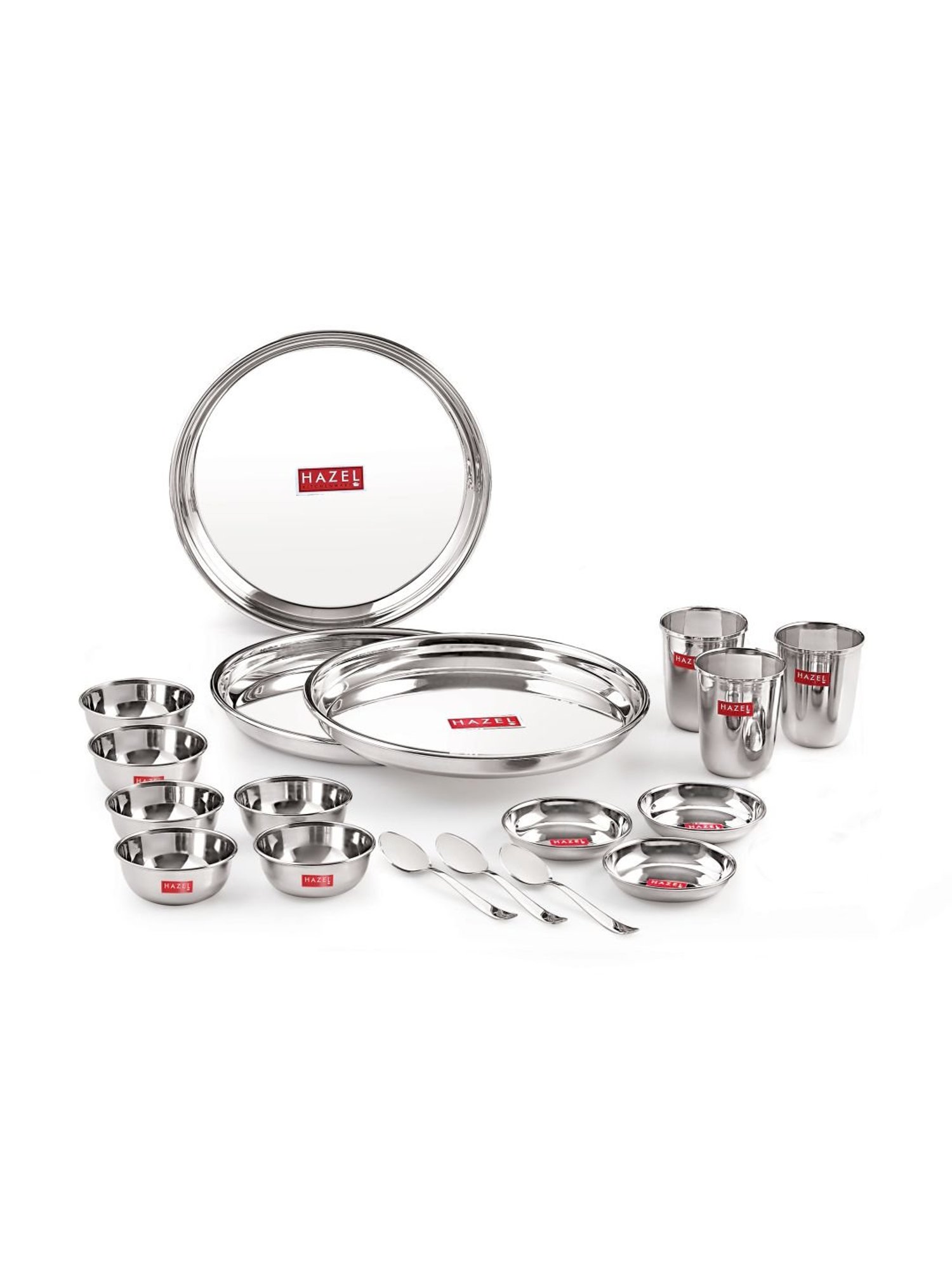 HAZEL Silver Stainless Steel Dinner Set of 18 Piece