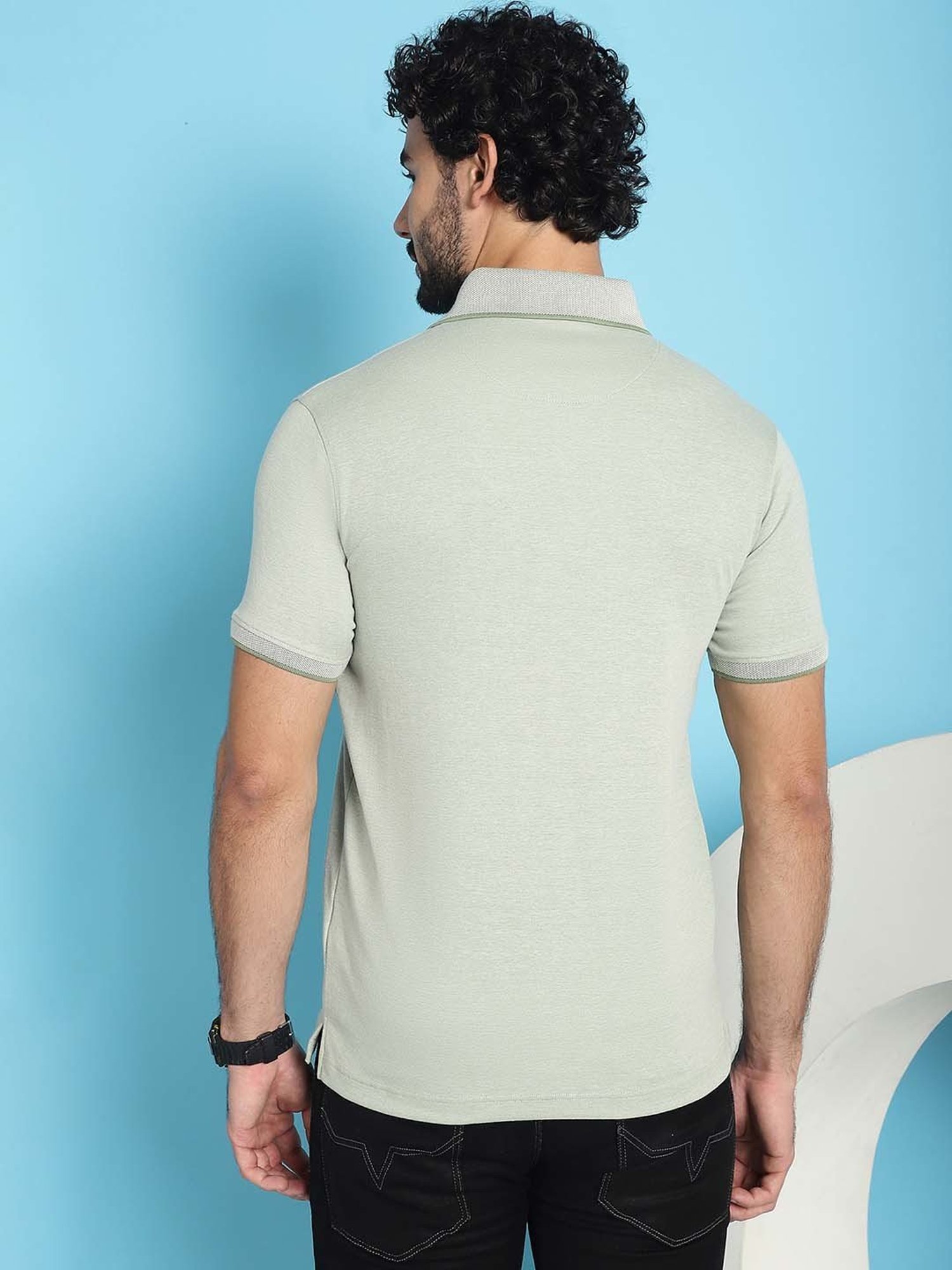 Venitian- Forbidden Clothing Olive Slim Fit Printed Polo T-Shirt