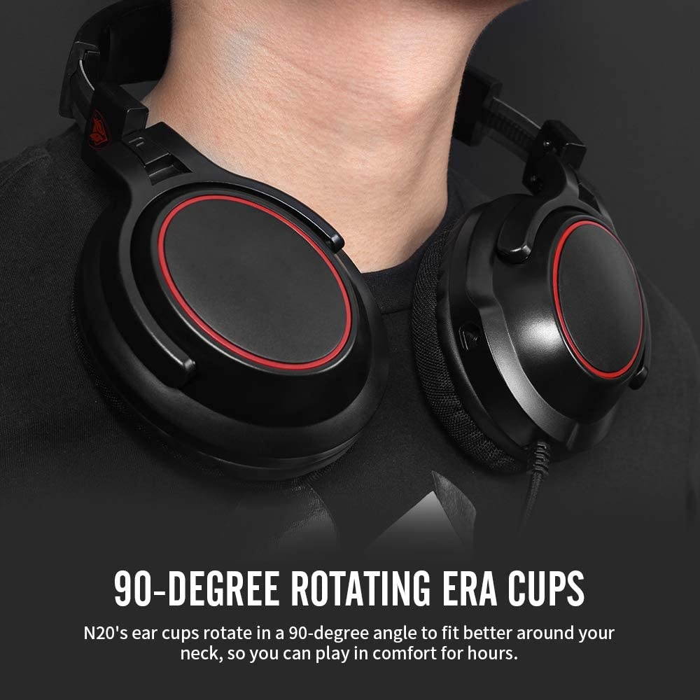 N20 Stereo Gaming Headset with Detachable Noise Canceling Mic Work from Home Headphones with mic for PS4 Xbox One Nintendo Switch Lite PC Laptop Mac
