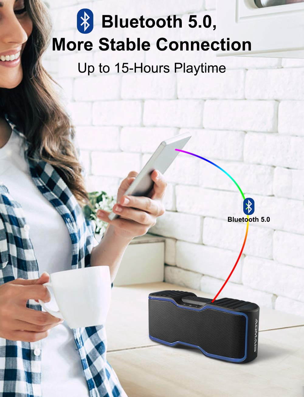 AOMAIS Sport II Portable Wireless Bluetooth Speakers 4.0 Waterproof IPX7, 20W Bass Sound, Stereo Pairing, Durable Design Backyard, Outdoors, Travel, Pool, Home Party (Orange)