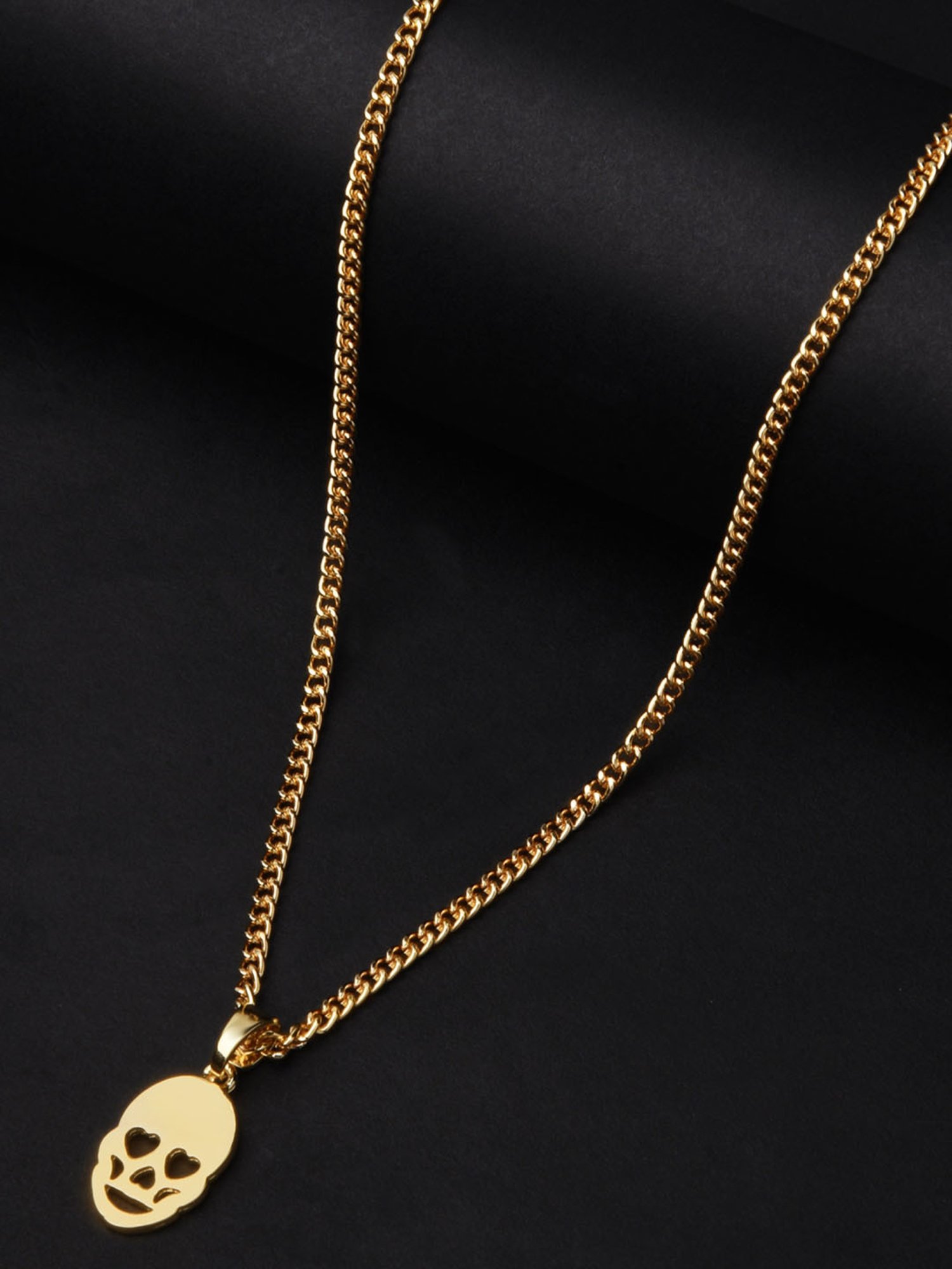The Bro Code Gold-Plated Heart Face Pendant Necklace for Men