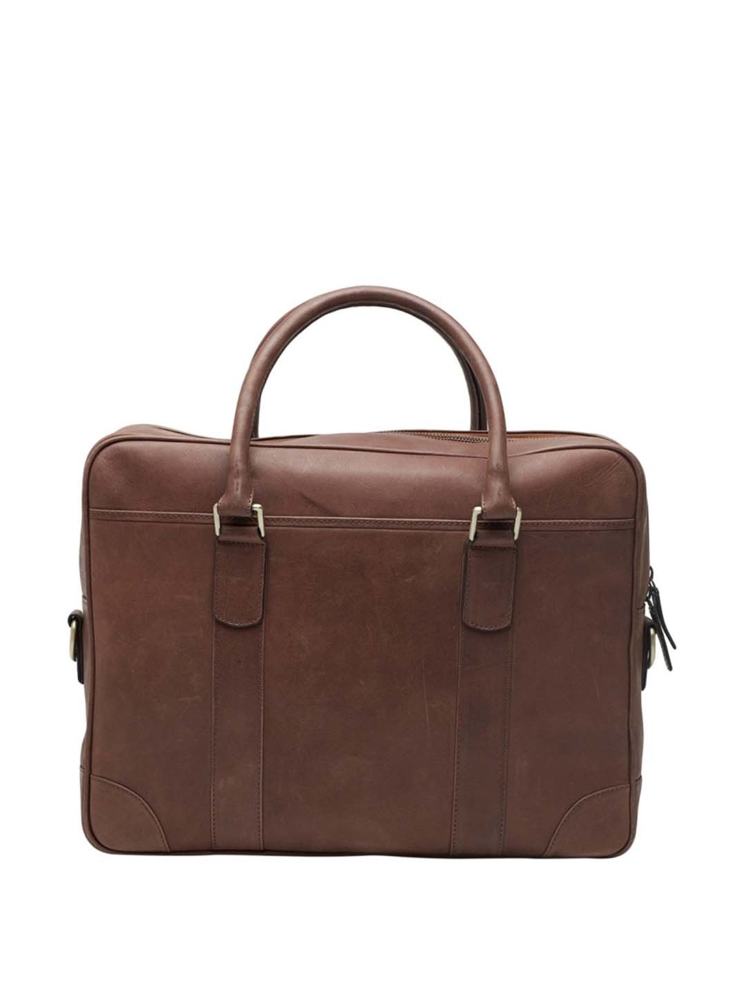 Tohl Zanon Tan Formal Leather Laptop Bag for Men