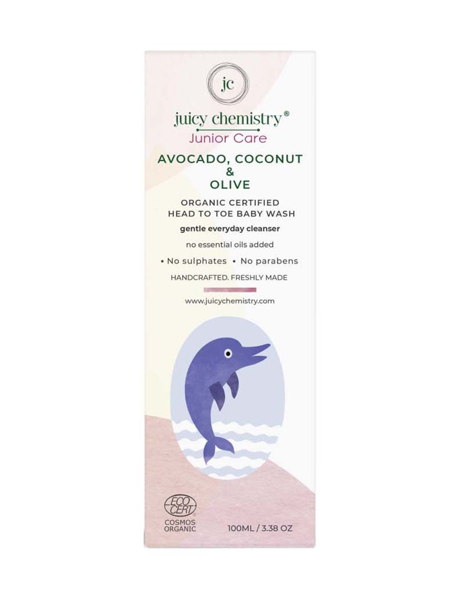 Juicy Chemistry Organic Avocado Coconut & Olive Head To Toe Baby Shampoo - 100 ml